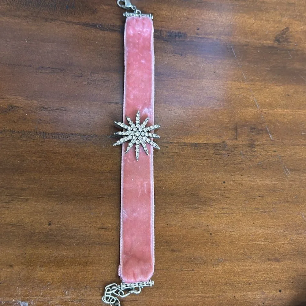 Bracelet velvet material with crystals designs NWOT